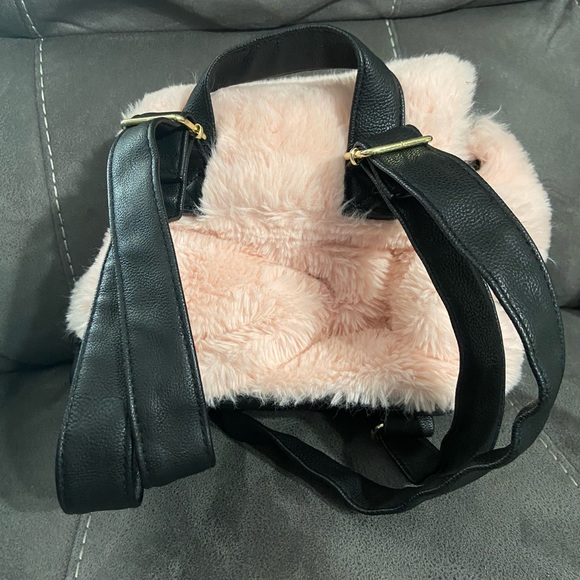 Pink Fuzzy Steve Madden Backpack/Purse - Picture 2 of 7